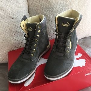 PUMA - Suede Boot - Grey Suede + Yellow